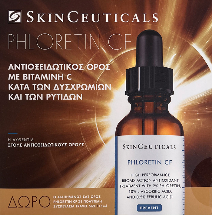 SkinCeuticals Phloretin CF Aντιοξειδωτικός ορός υψηλής δράσης για πρόληψη και αντιμετώπιση των σημαδιών γήρανσης και δυσχρωμιών, δώρο ο ίδιος ορός σε 15ml